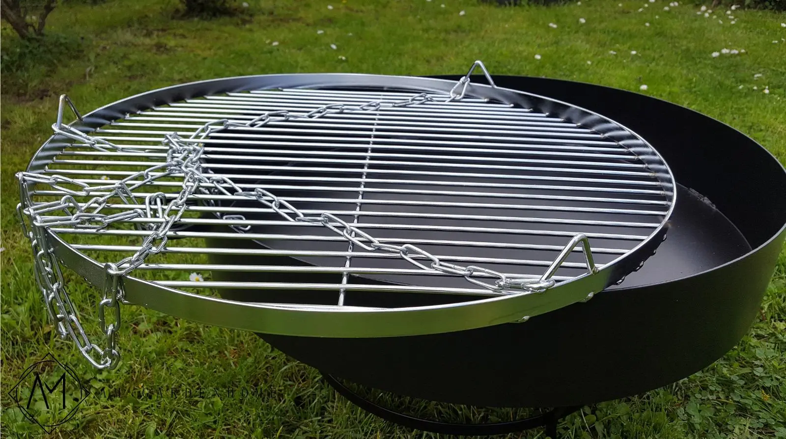Grill (KOMPLETNY ZESTAW). Trójnóg kuty + Palenisko + Ruszt + Mocowania + PREZENT