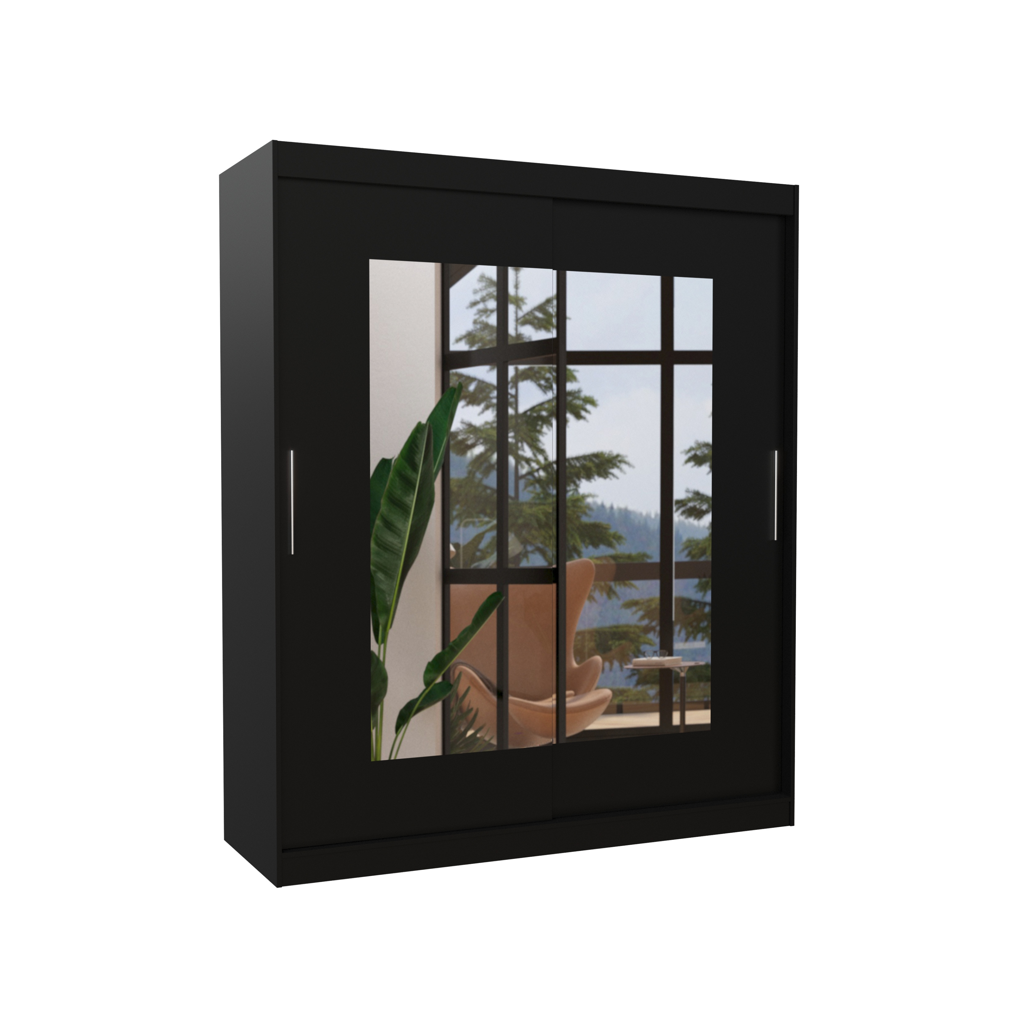 Szafa przesuwna z lustrem ROSETTE 180 Black