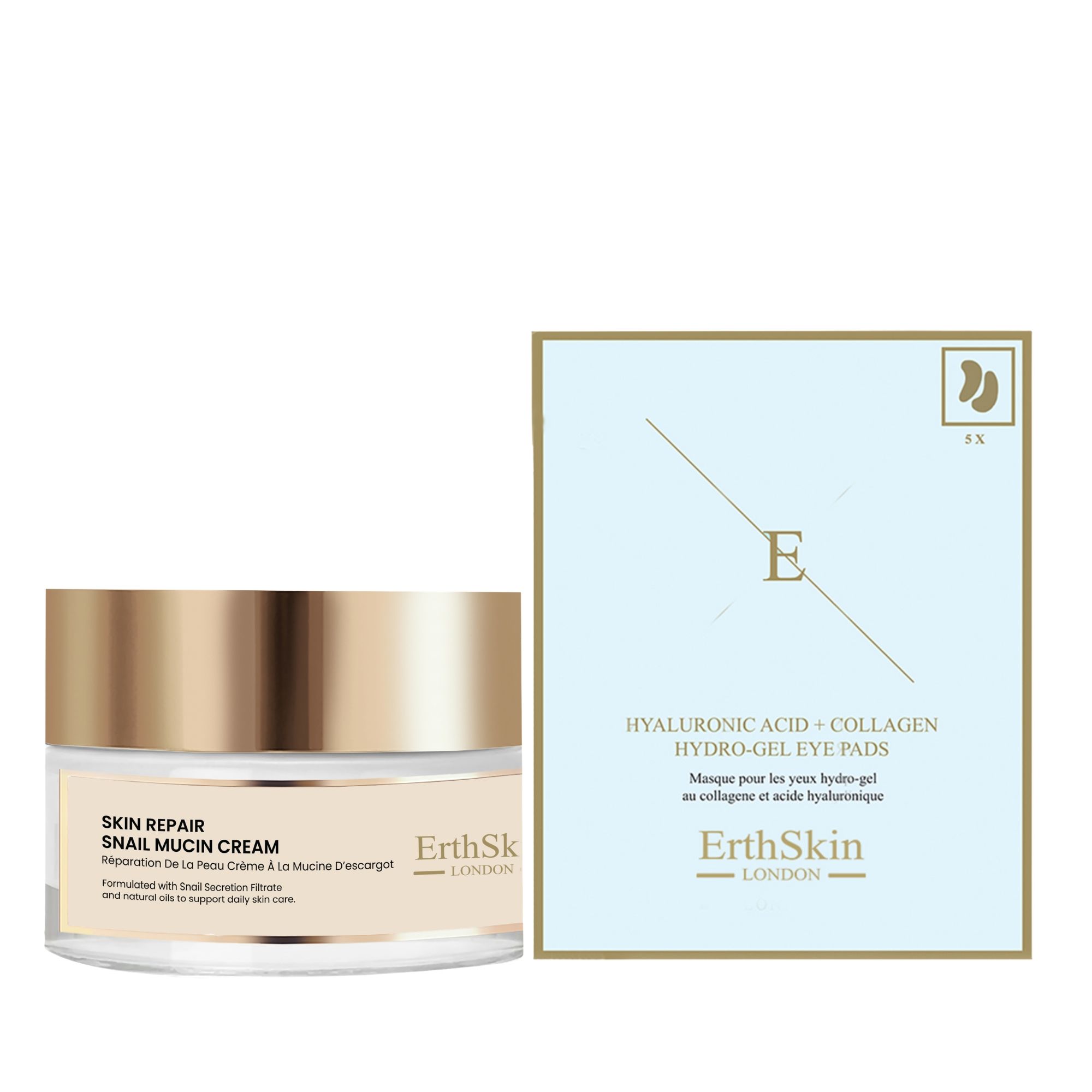 Erth Skin London Snail Mucin Cream 50ml   Collagen Hydrogel Eye Pads