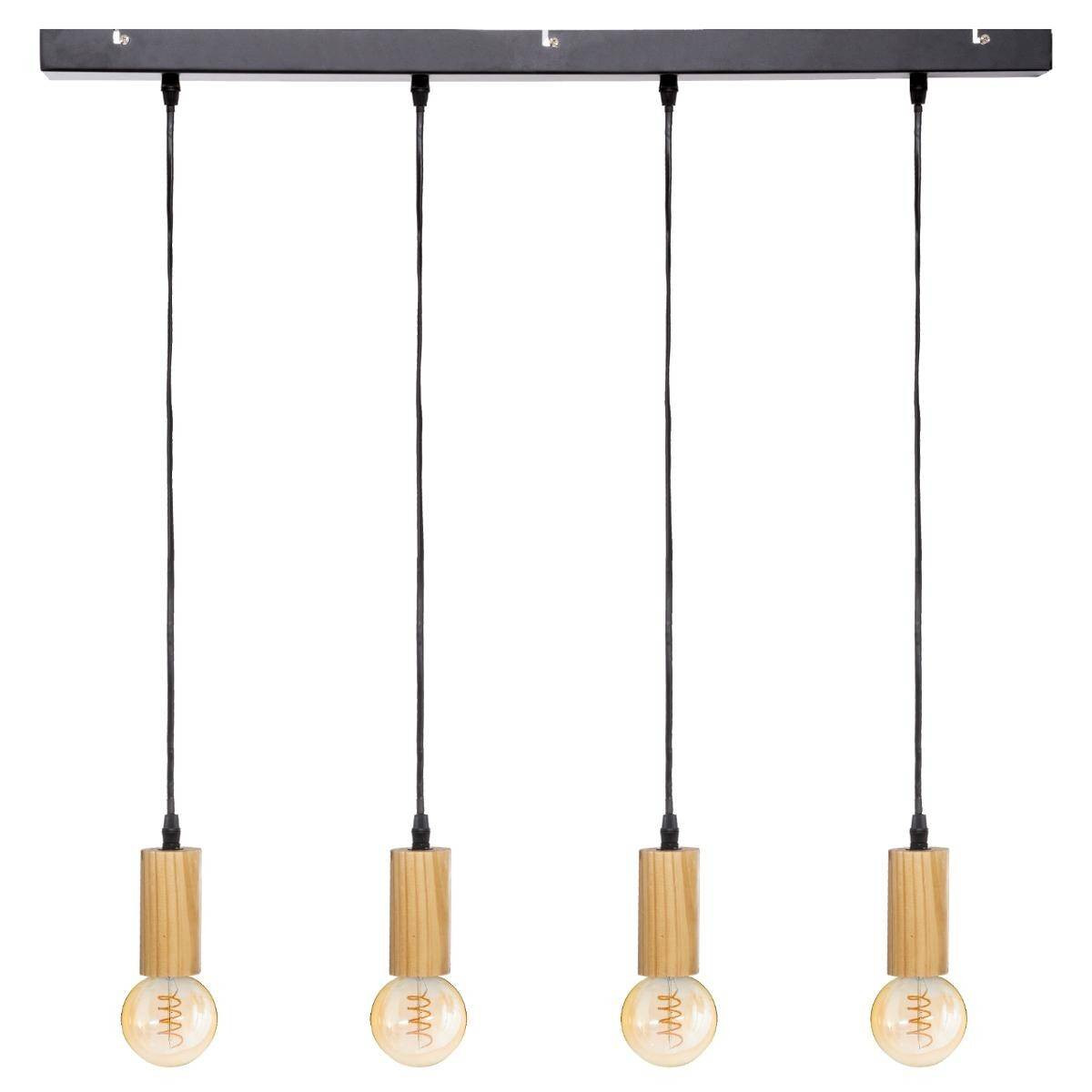 Lampa wisząca AYS, drewniana oprawa, 80 cm