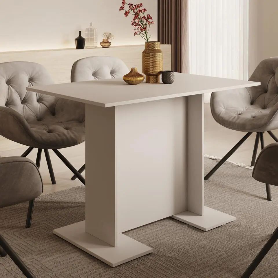 Meubella - Eetkamertafel Oliver - Wit - 108 cm