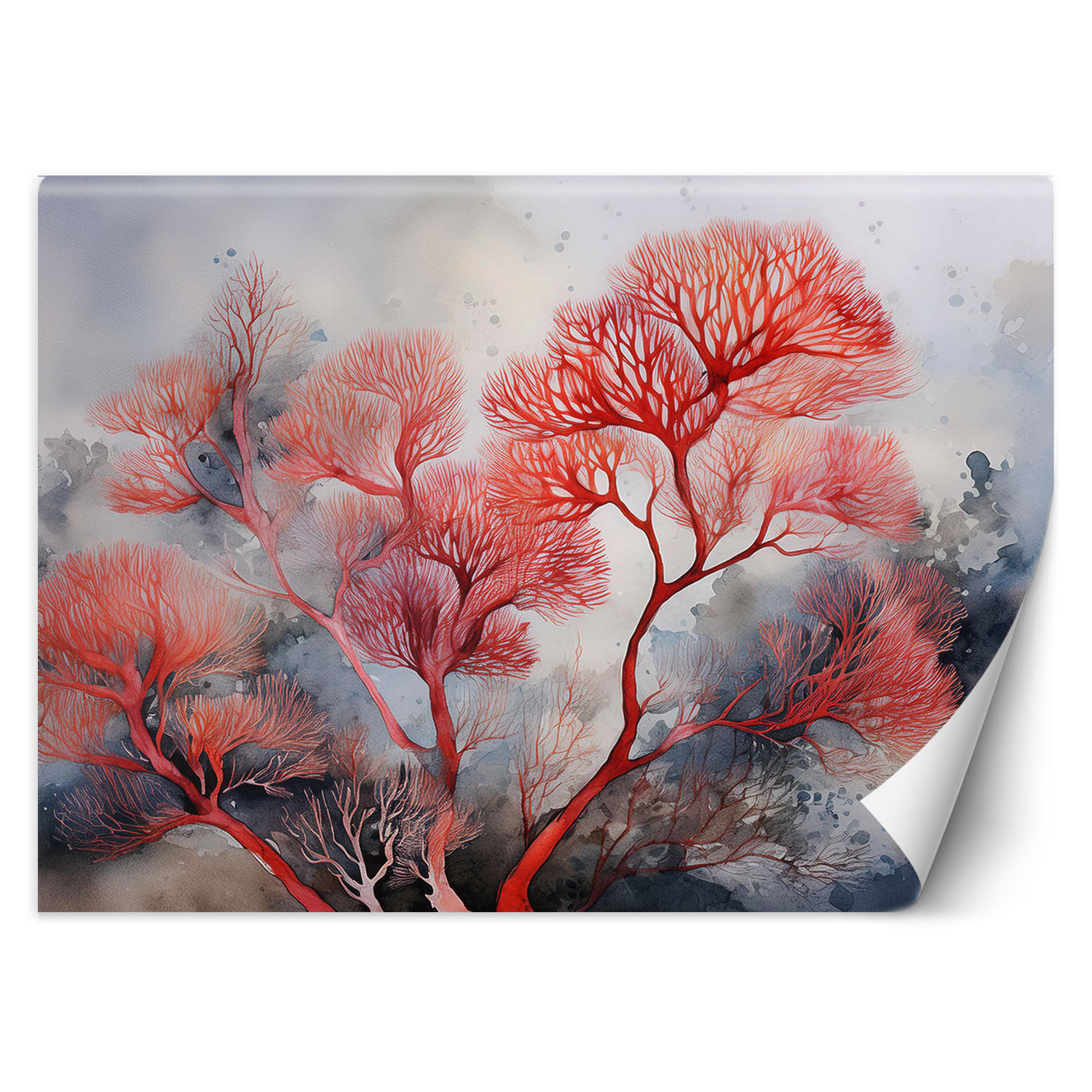 Feeby Fototapeta Rośliny abstrakcyjne czerwone