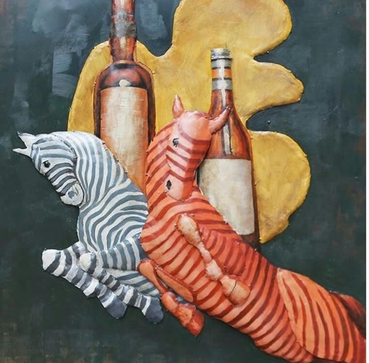 MÉTAL BRASS - Tableau relief en métal apéritif 120x80