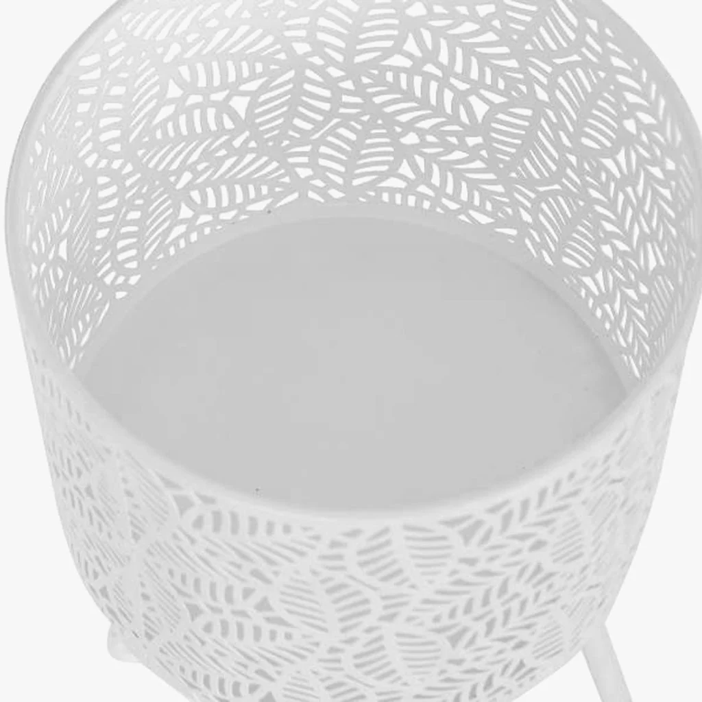 Conjunto de duas floreiras em metal branco REVIVAL