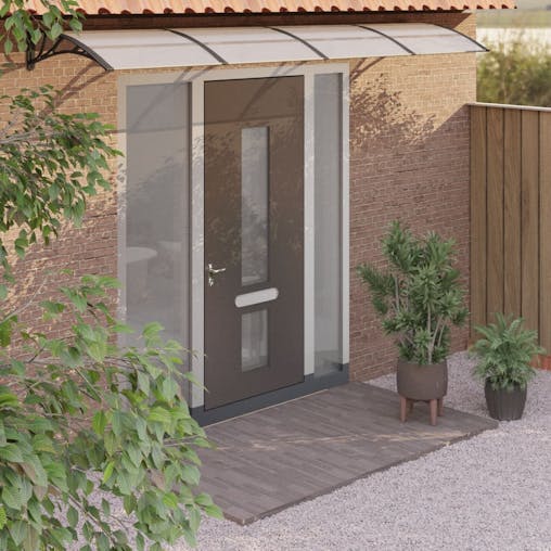 NNEVL Door Canopy Black and Transparent 400x80 cm Polycarbonate