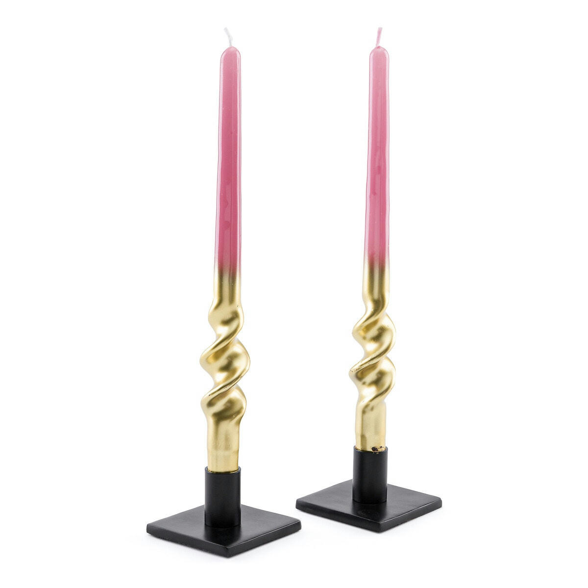 Lot de 2 bougies torsadées, Caspar