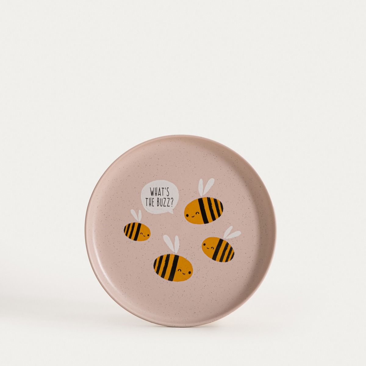 Talerz ANNBEE z pszczołą różowy 19 cm