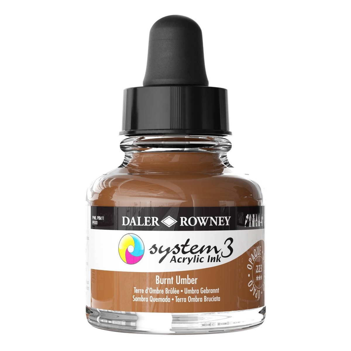 Daler-Rowney System3 Burnt Umber Acrylic Ink 29.5ml