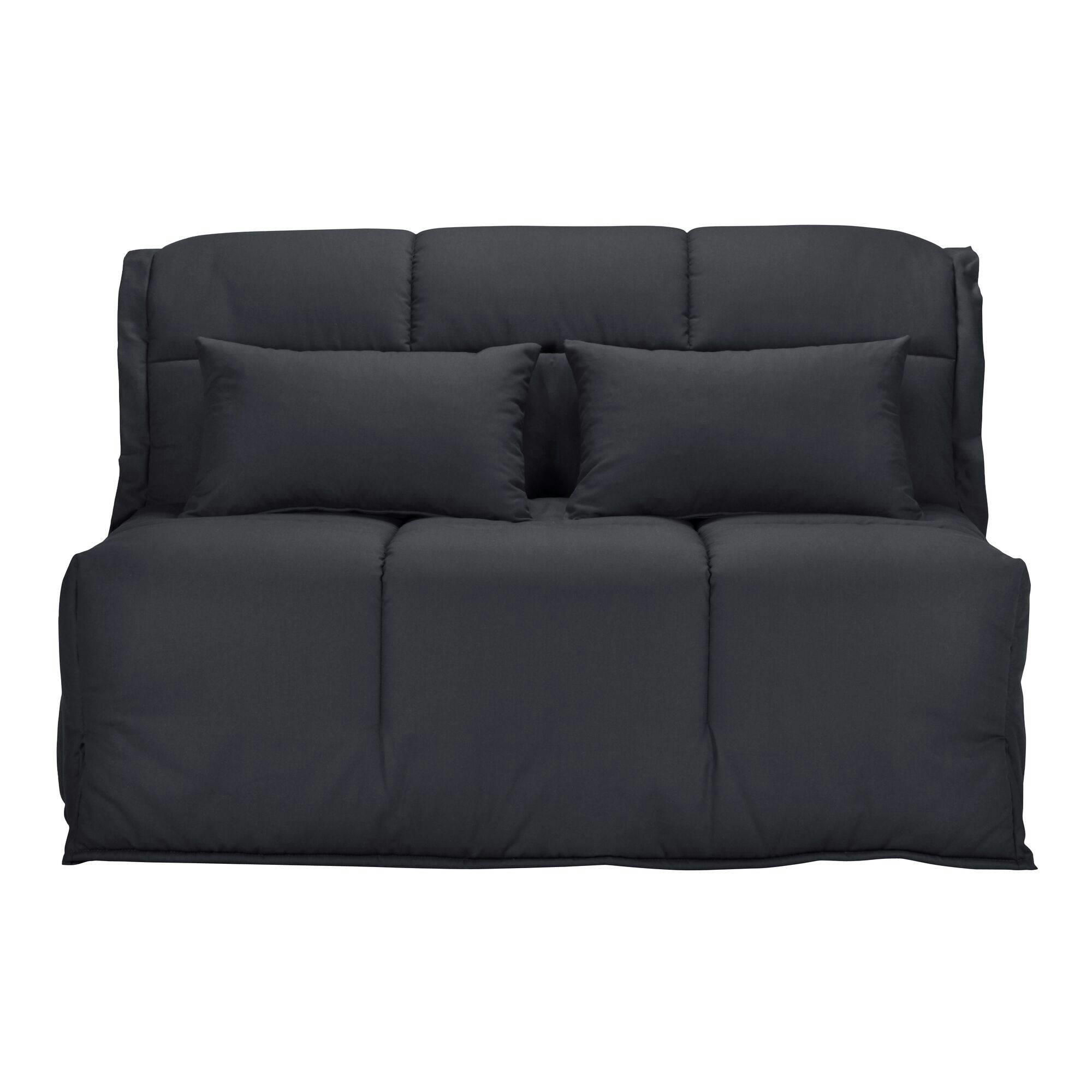 GAYA - Banquette BZ avec matelas en latex anthracite 160 x 200 cm