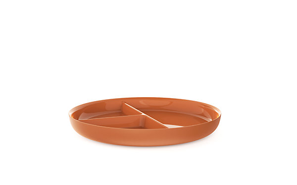 Iconic Assiette Compartimentée - Lot de 4 - Nat Spirit - Gris - l0.1- L0.1- P0.1- h2.8- Silicone
