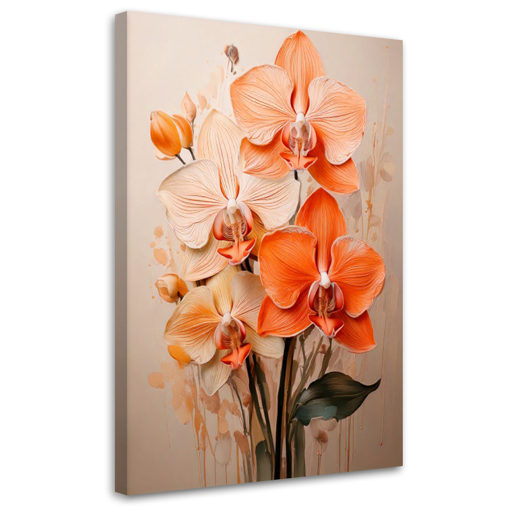 Feeby Obraz do salonu, Orchidea Akwarela Beżowy Neutralny 40x60