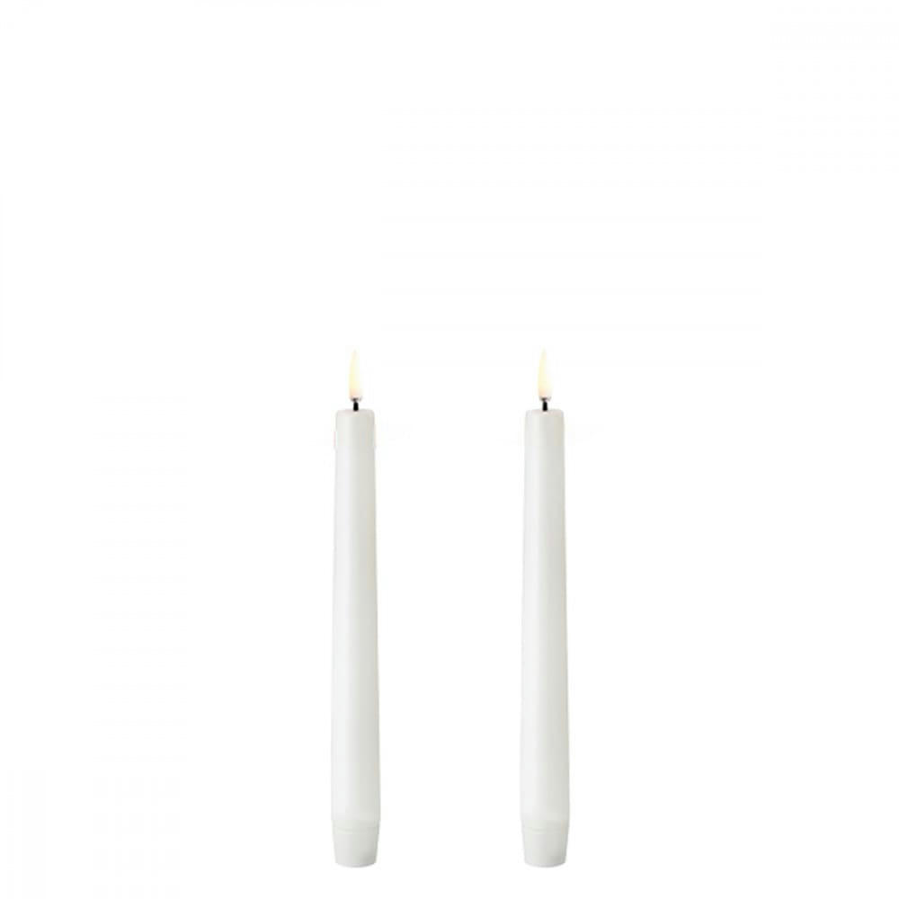 - Lot de 2 chandelles led 2.3x20cm cire blanc