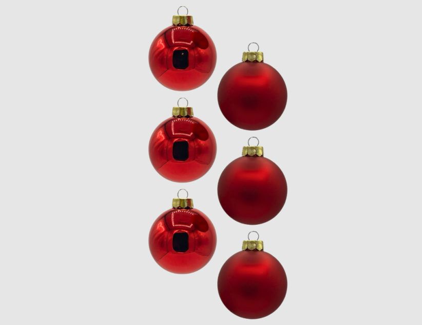 Weihnachtskugeln Rot Glas Ø8cm matt & glänzend
