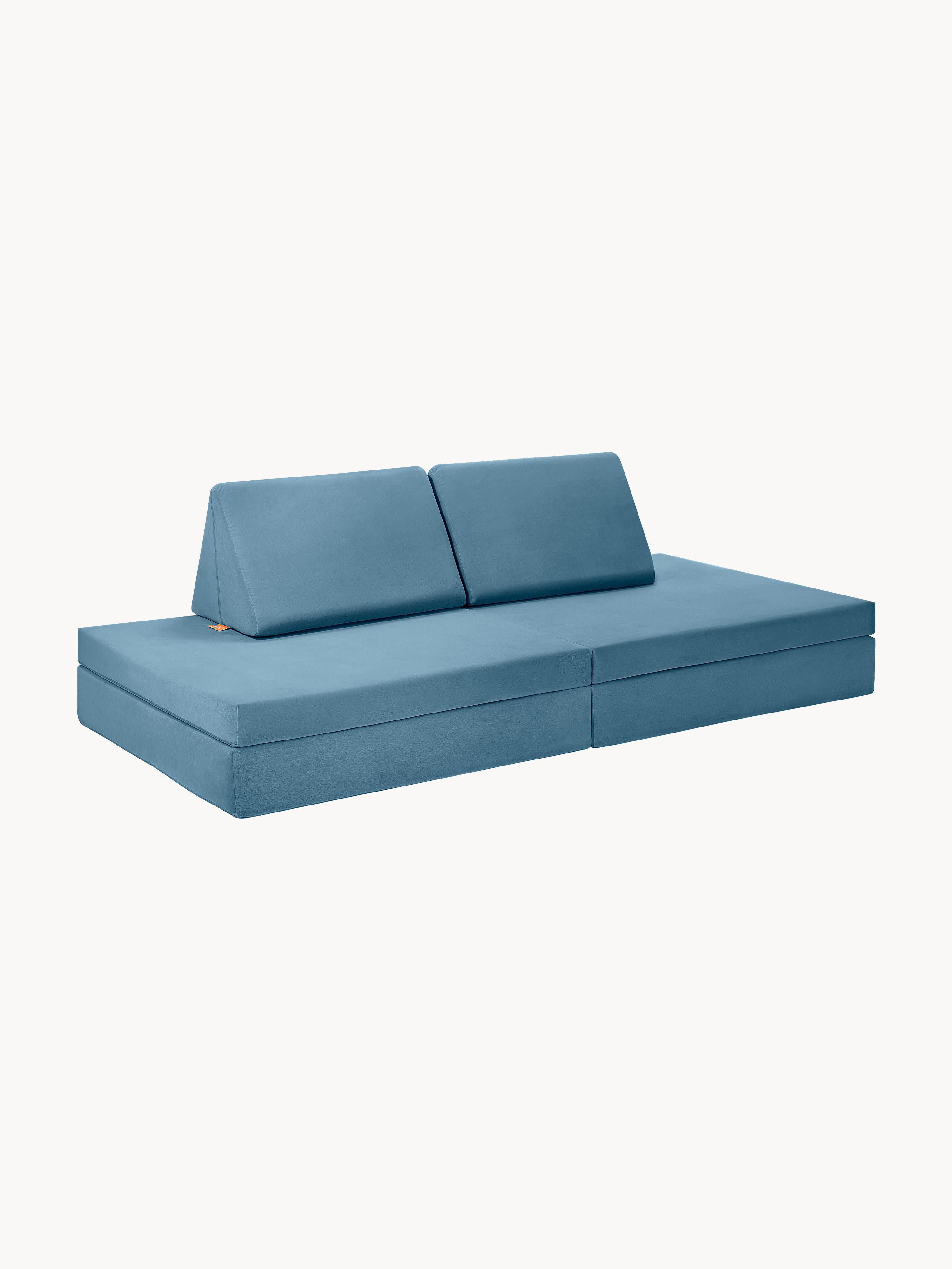 Modulares Samt-Spielsofa Mila, handgefertigt