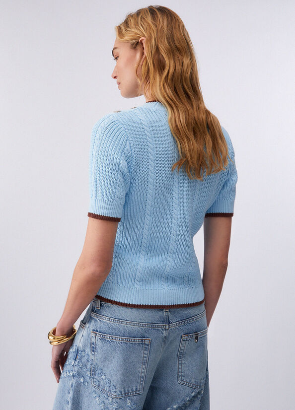 Top in maglia a trecce