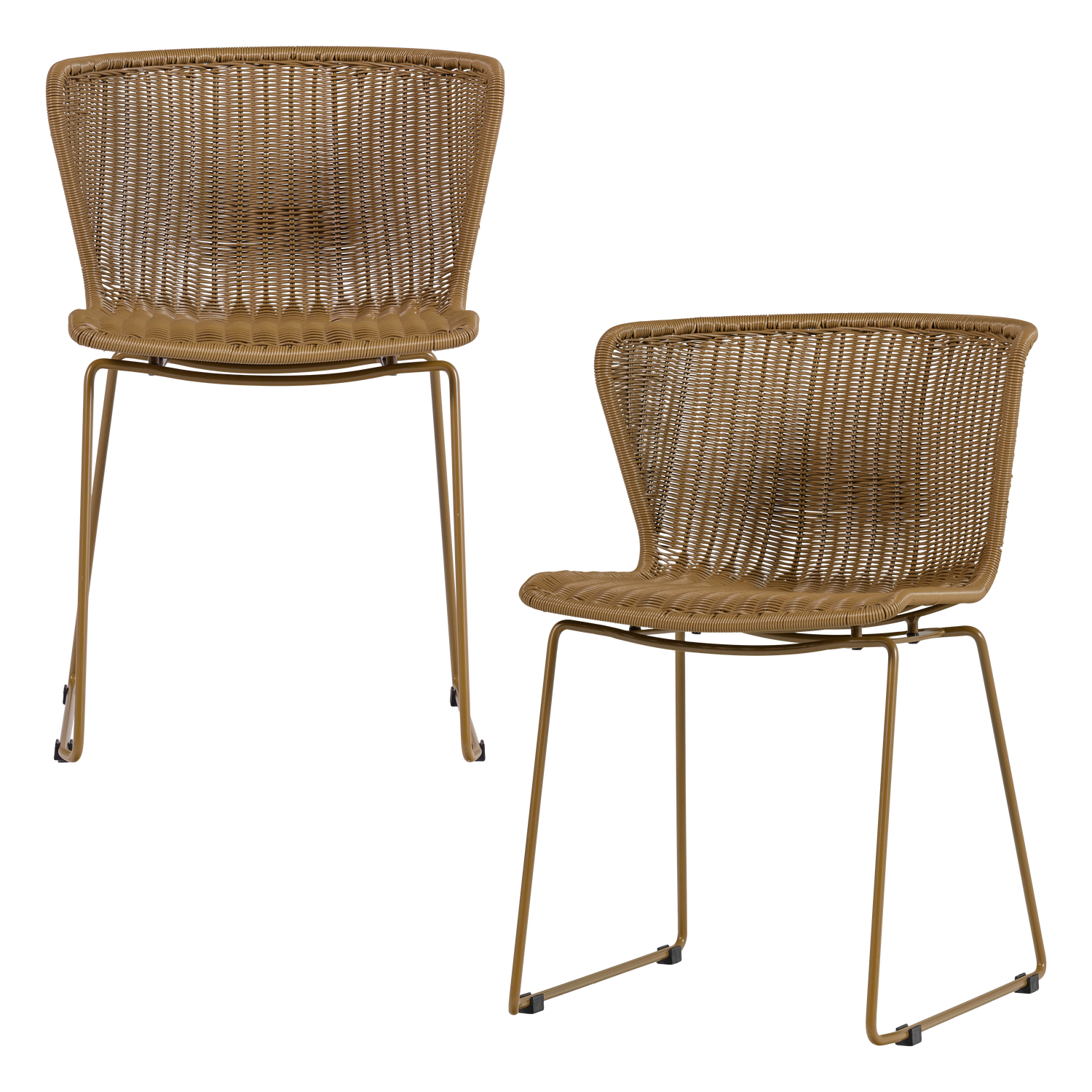 WOOOD tuinstoelen Wings - Honinggeel - Kunststof - 78x55x54 - Set van 2