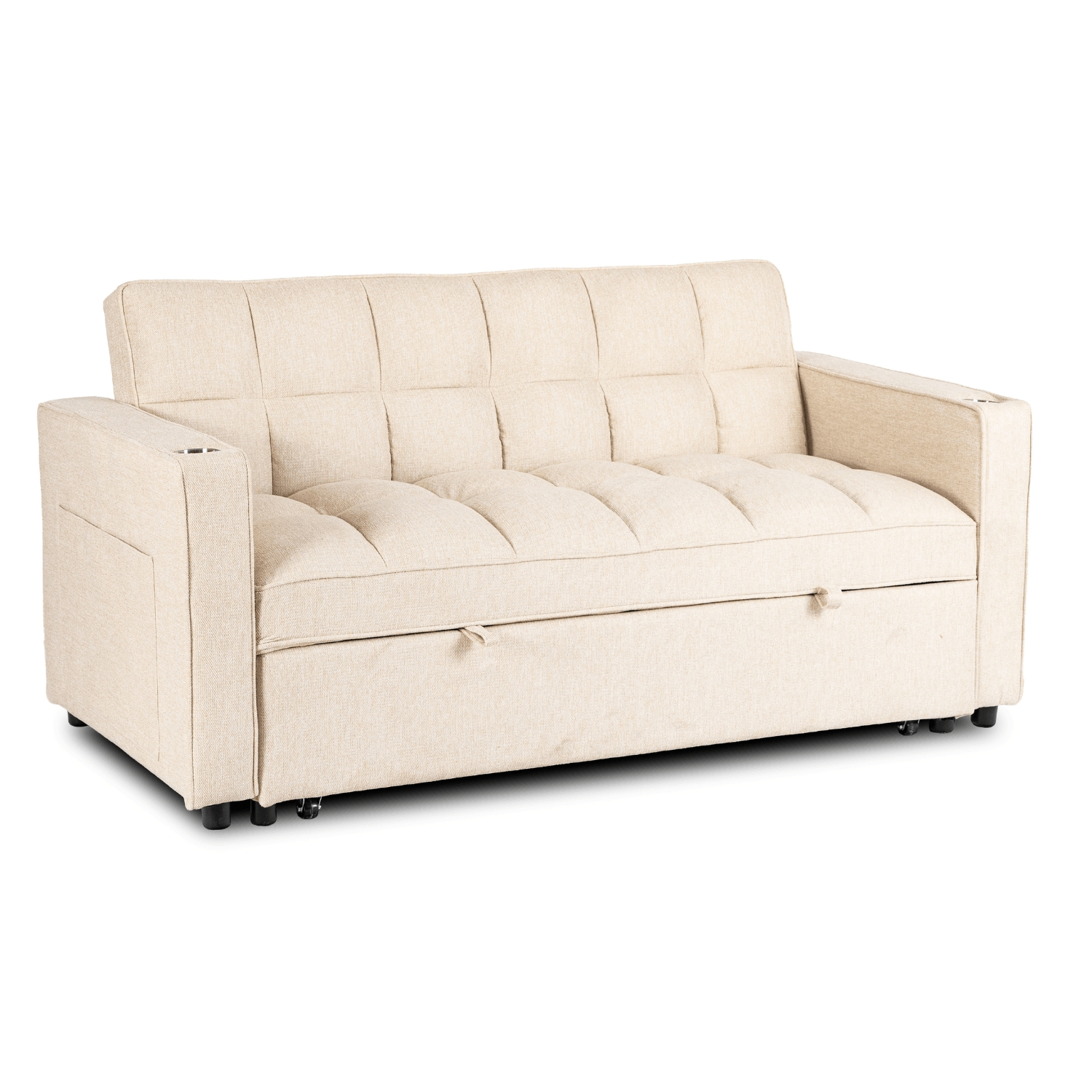 Amerykanka Fotel Rozkładany Sofa Kanapa Do Spania Wypoczynkowy Beż ASTER 2