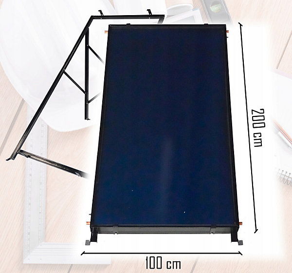 Collecteur solaire THUNDER 2 m² avec structure de montage et raccords 3/4 1 pièce.
