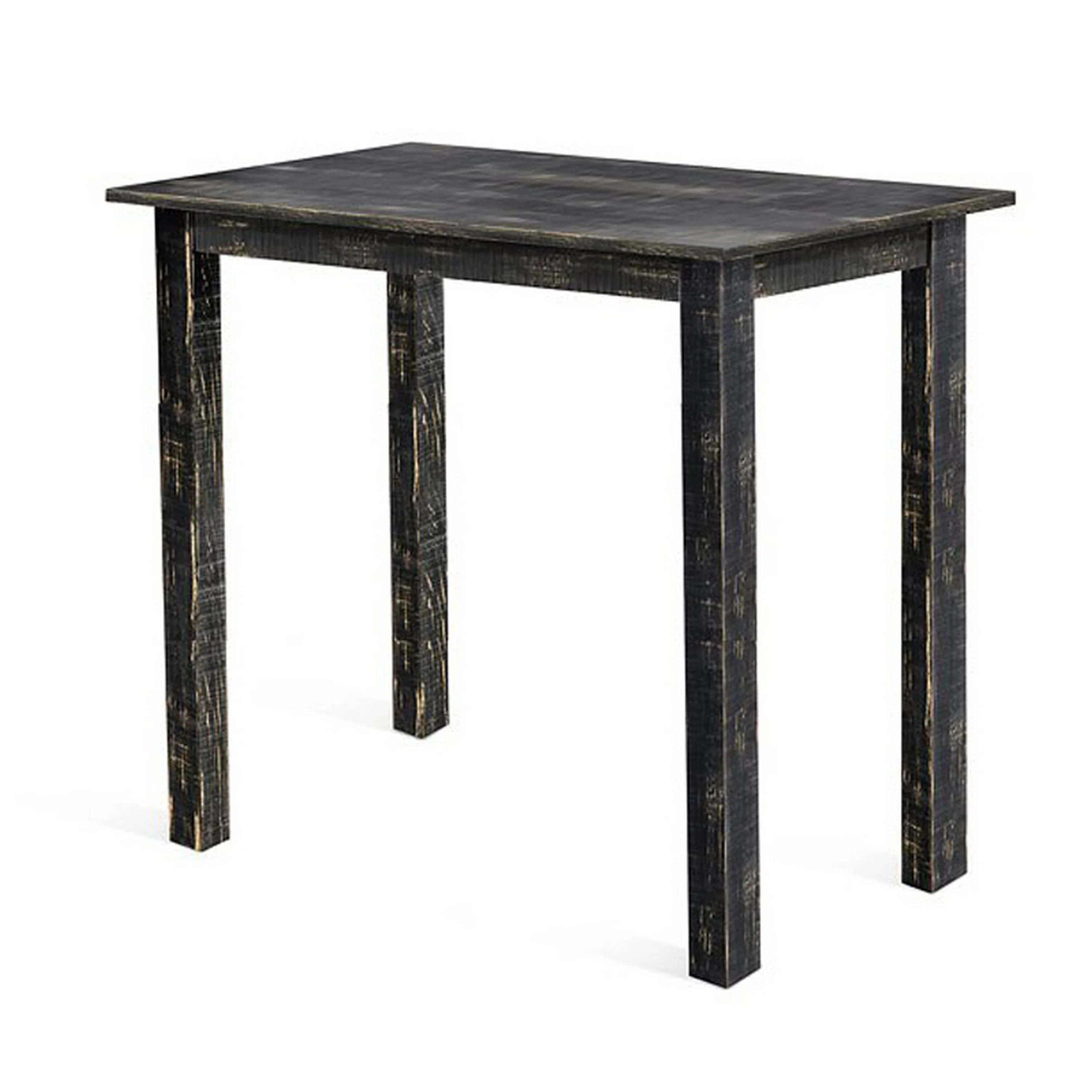 Rena Bar Height Table, 48 Inch Rectangular Black Sand Mahogany Wood