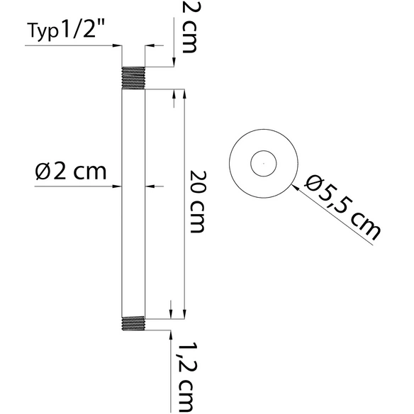 Deckenanschluss, 1/2