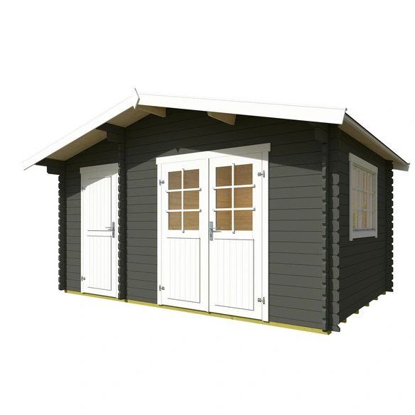 Gartenhaus »Keila«, BxHxT: 475,9 x 256,5 x 350 cm (Außenmaß inkl. Dachüberstand), grüngrau