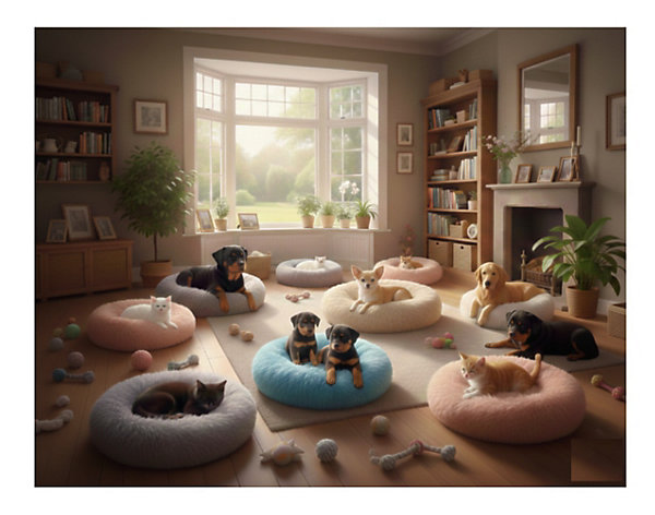 Panier rond ultra doux Krem design et moderne