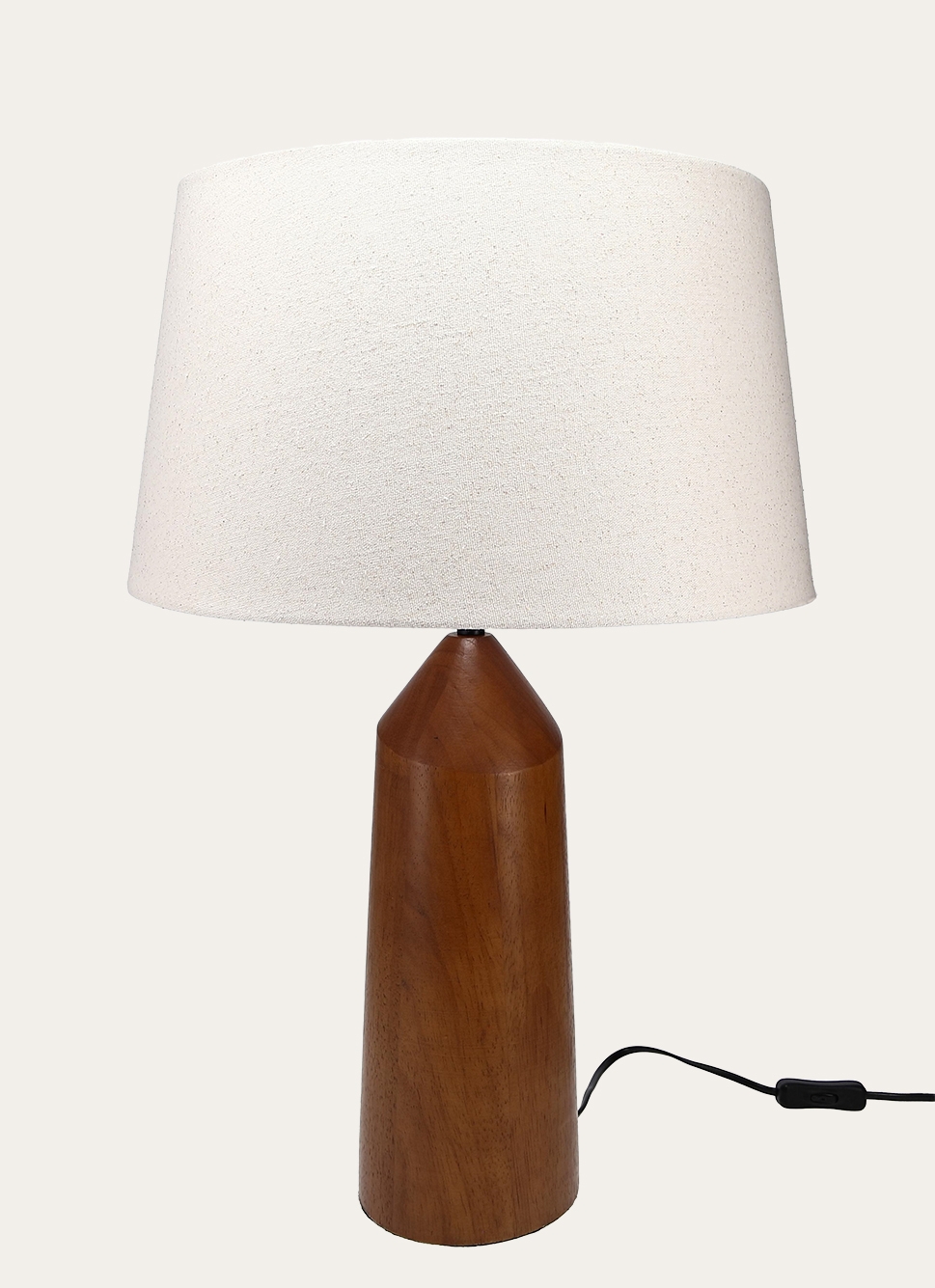 LAMPE à POSER BURO BOIS MARRON/ÉCRU