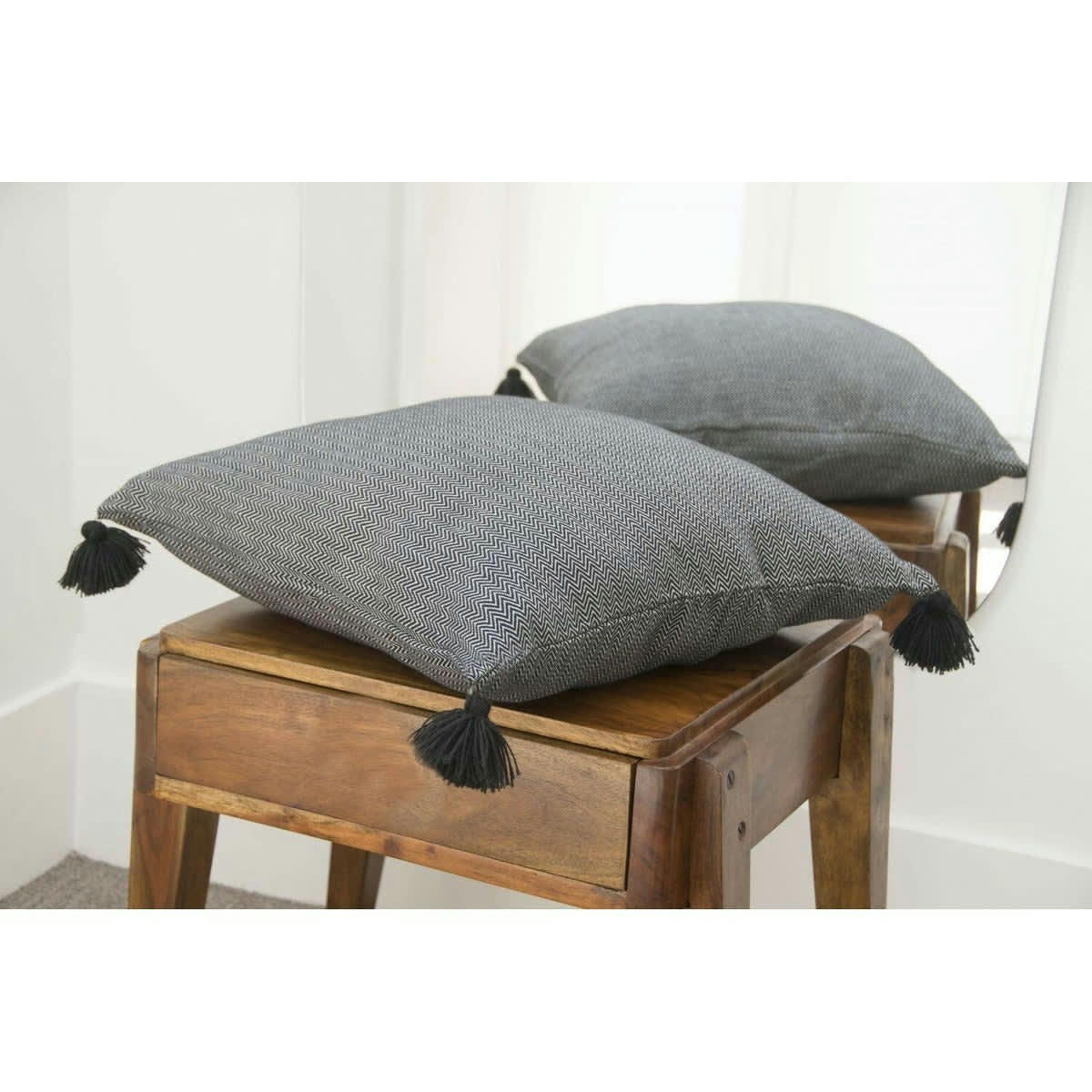 STOCKHOLM - Housse de coussin carré coton  50x50 noir