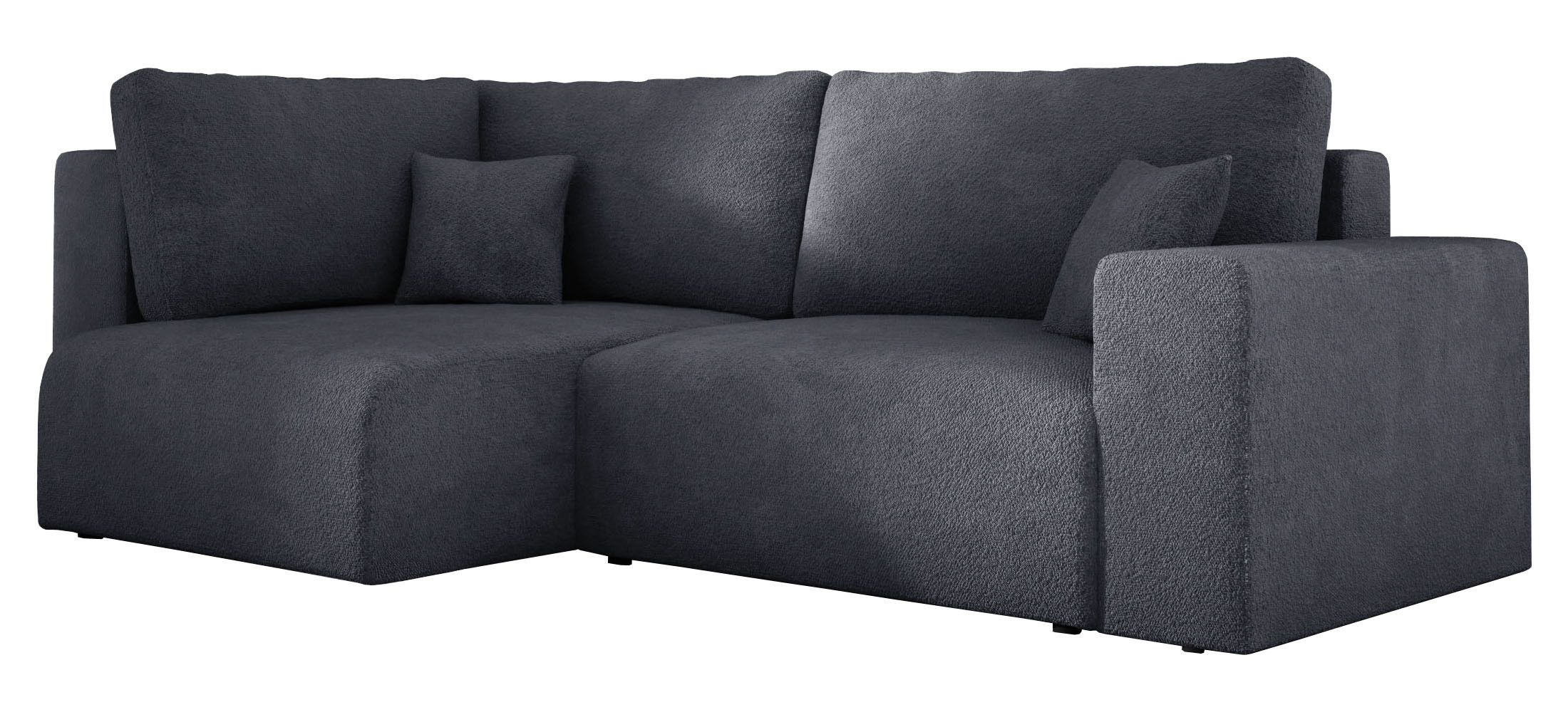 Wygodna sofa narożna do salonu CODY L ciemnoszara sprężyny lewa