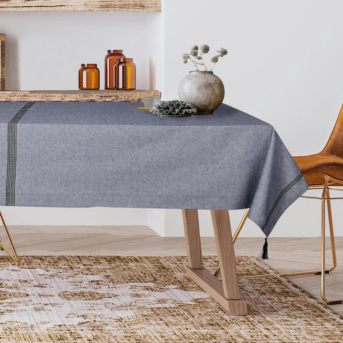 HANA - Nappe coton  160x250 denim