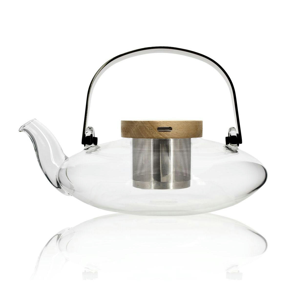 SOPHIA - Théière en verre avec couvercle en bois d'acacia 500ml