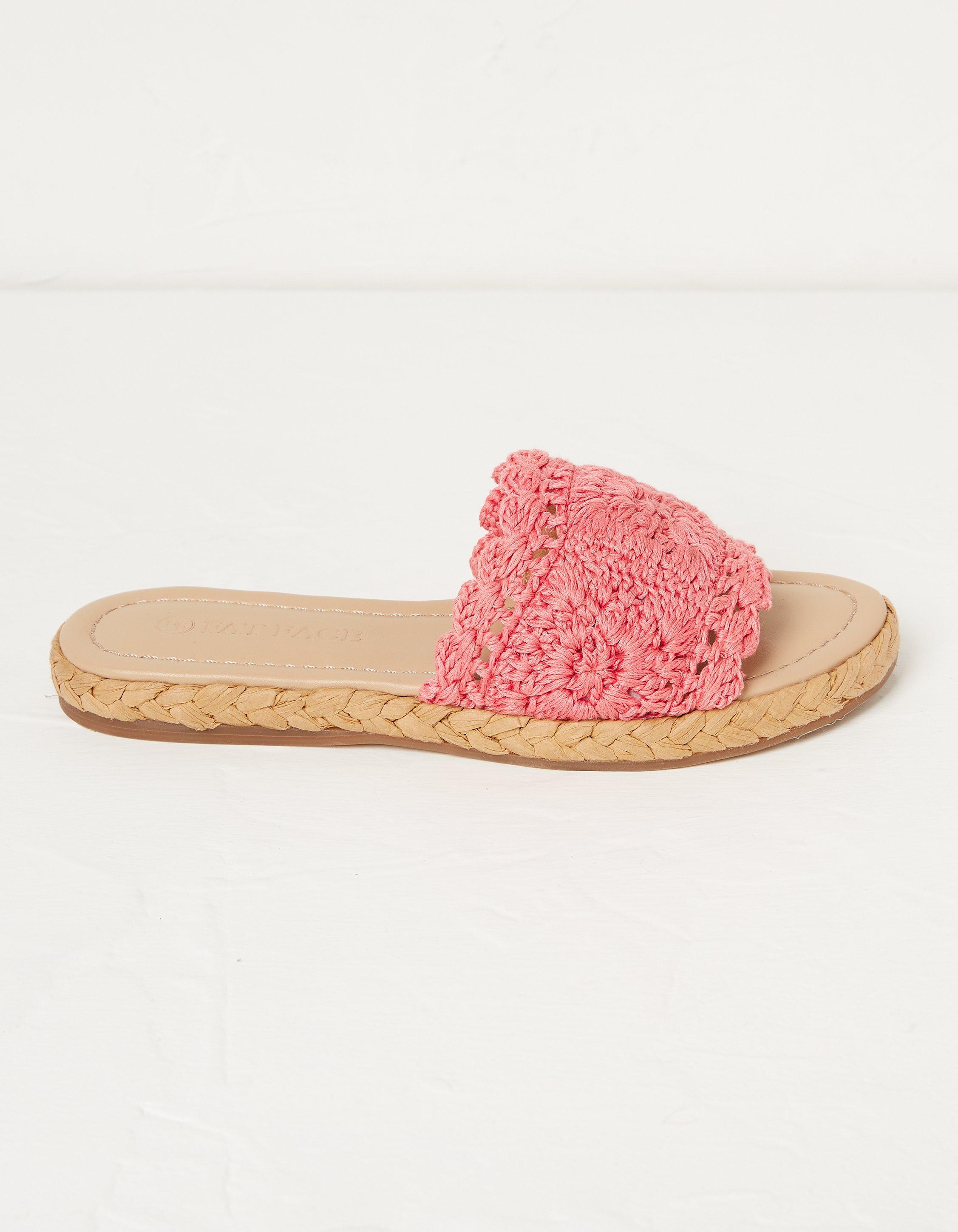 Cate Crochet Raffia Sliders