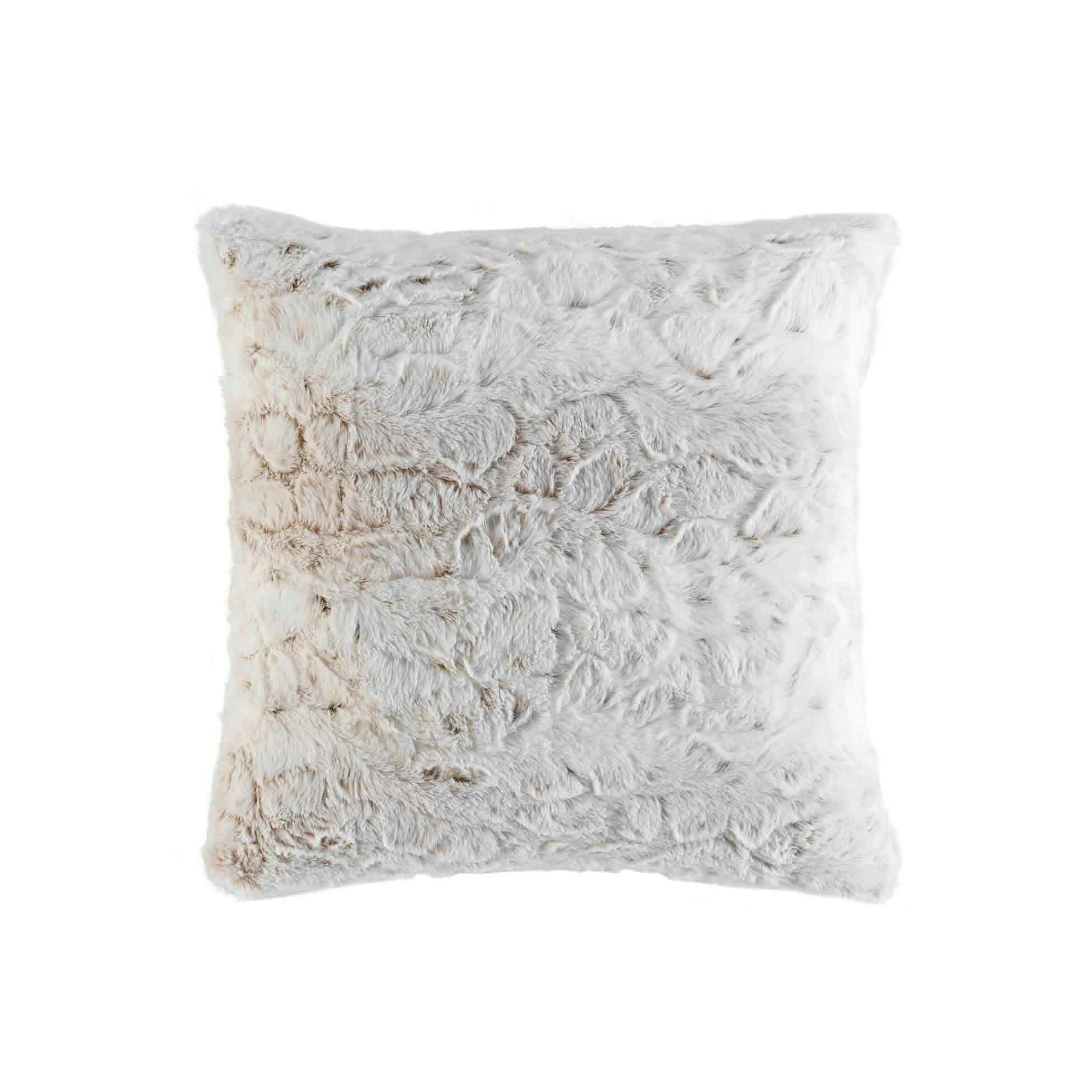 - Housse de coussin effet fourrure Alaska blanc - 40x40cm - Blanc
