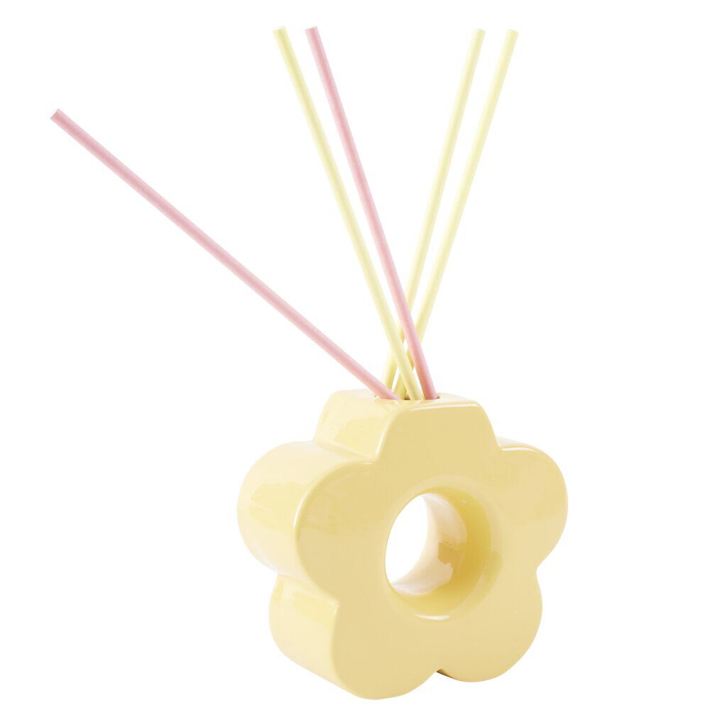 Diffuseur à bâtonnets parfumés céramique forme fleur H10cm (3 modèles)