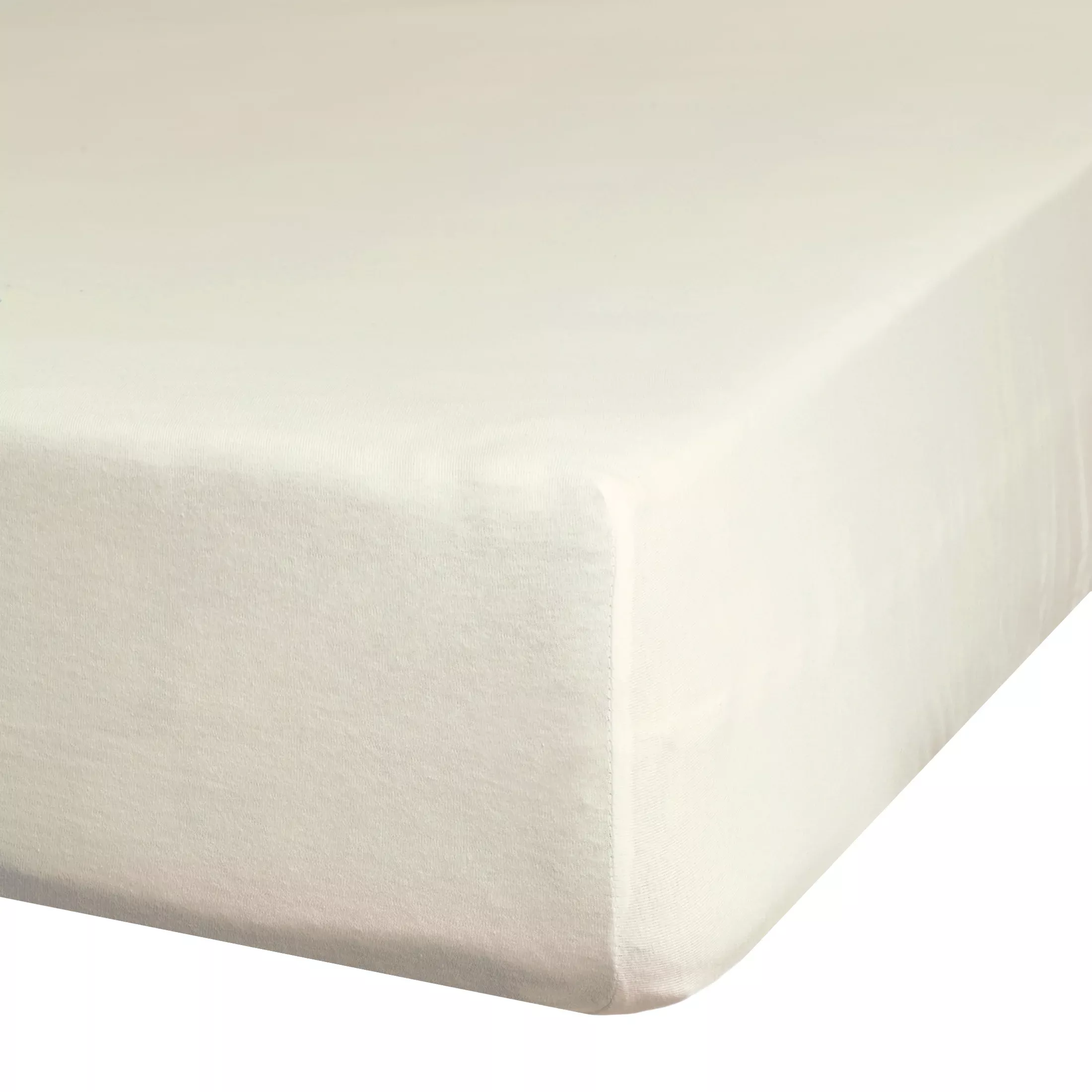 Prześcieradło gładkie z gumką 180x200 cm z satyny bawełnianej kolor kremowy 125 g/m2 NOVA 3