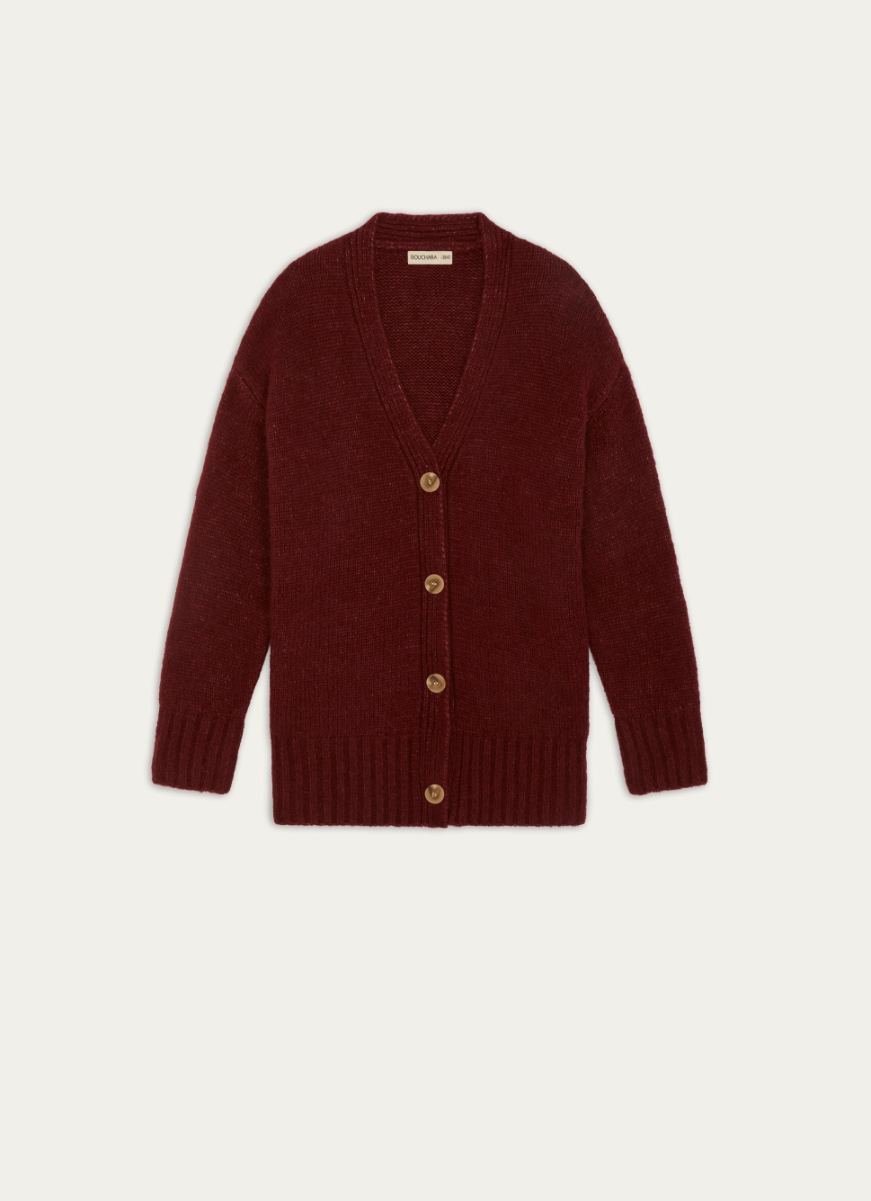 GILET EN TRICOT BORDEAUX