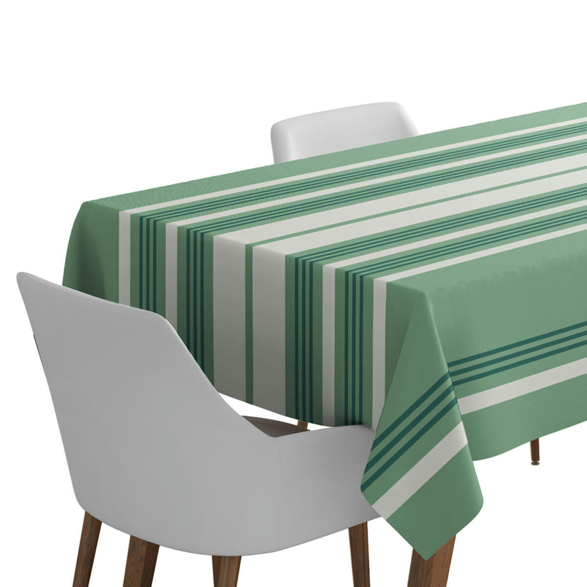 ELIZONDO - Nappe enduite coton vert 160x160 cm