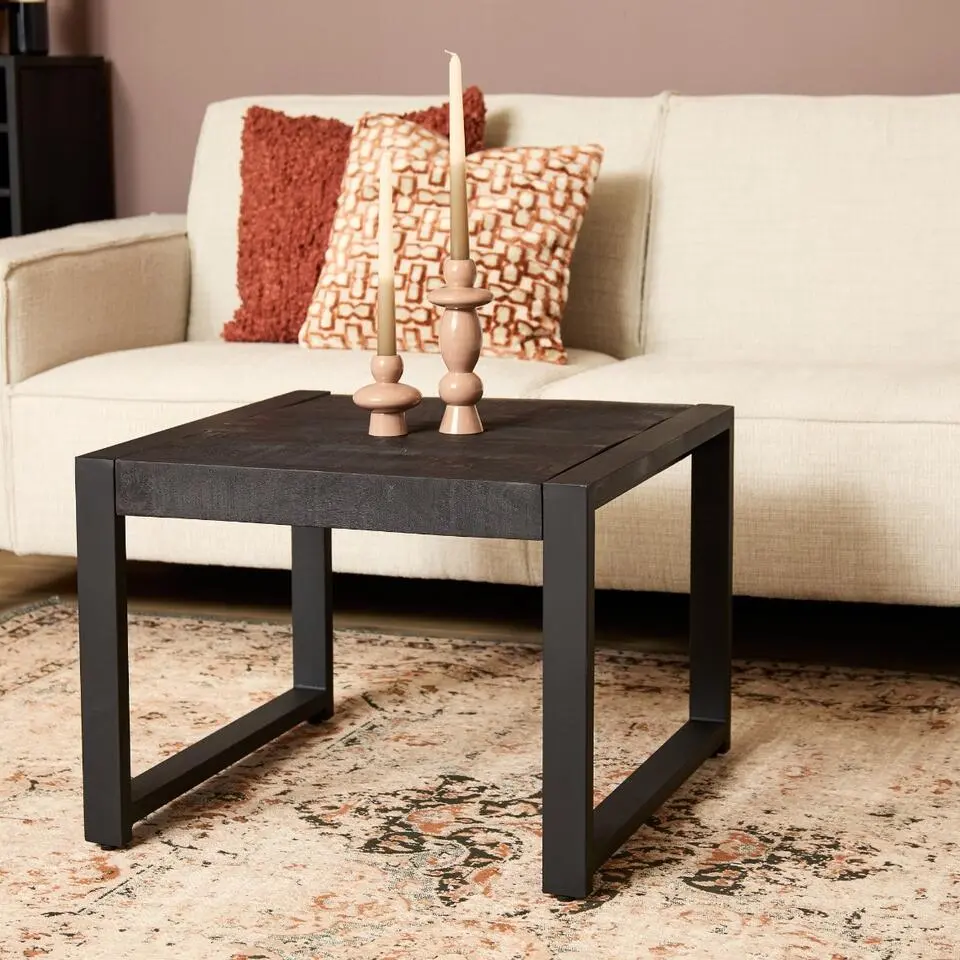 StarFurn - Vierkante bijzettafel Boaz - 60 cm - zwart