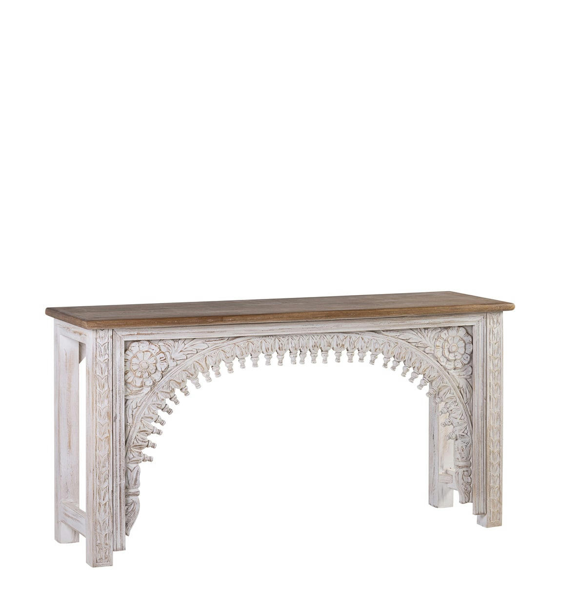 ALHAMBRA - Console blanchie en bois de manguier  L 150