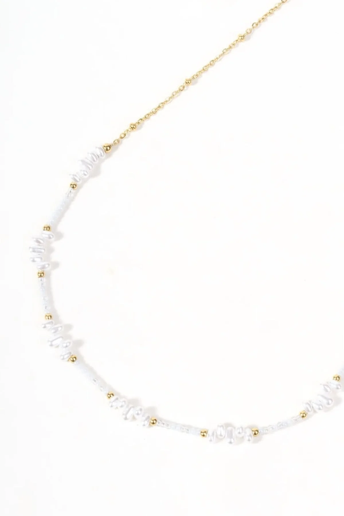 Faux Pearl Gold Necklace