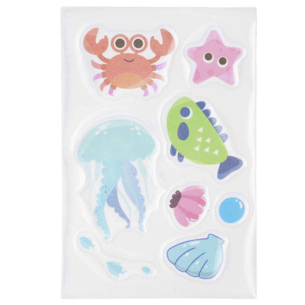 Antidérapant baignoire animaux marins plastique 10x15cm (plusieurs modèles)