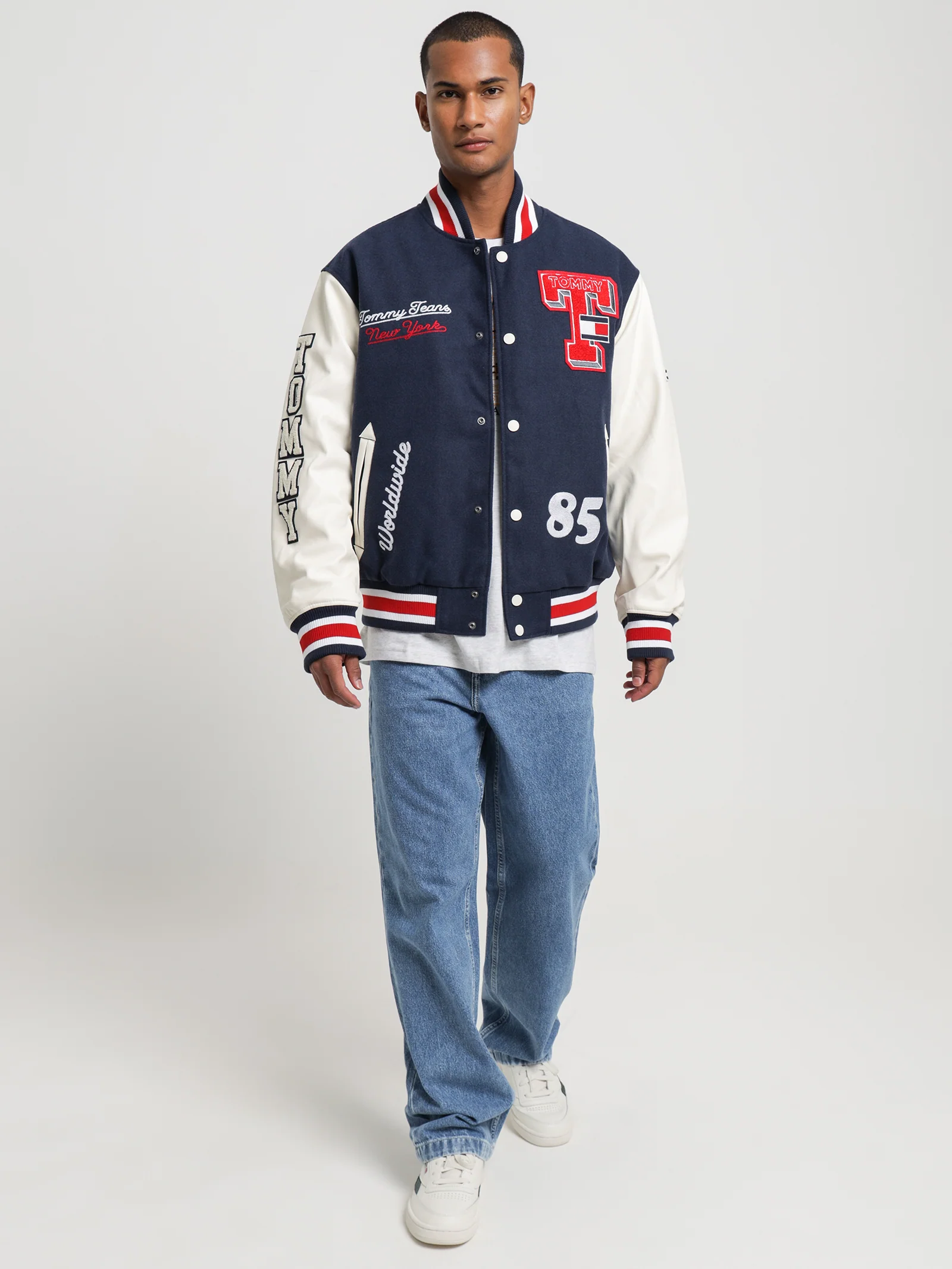 College Relaxed Baseball Letterman Jacket