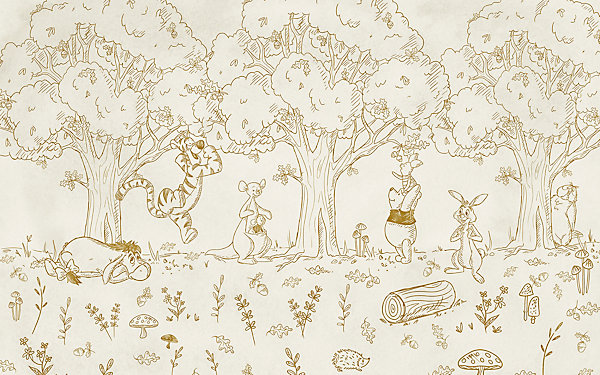 Papier peint panoramique sur intissée de Komar - Disney Winnie the Pooh Outdoors - Taille: 400 x 250 cm