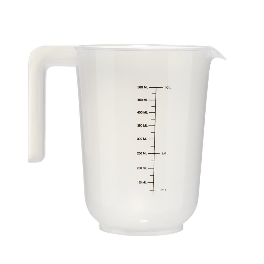 Verre mesureur 500ml plastique blanc transparent