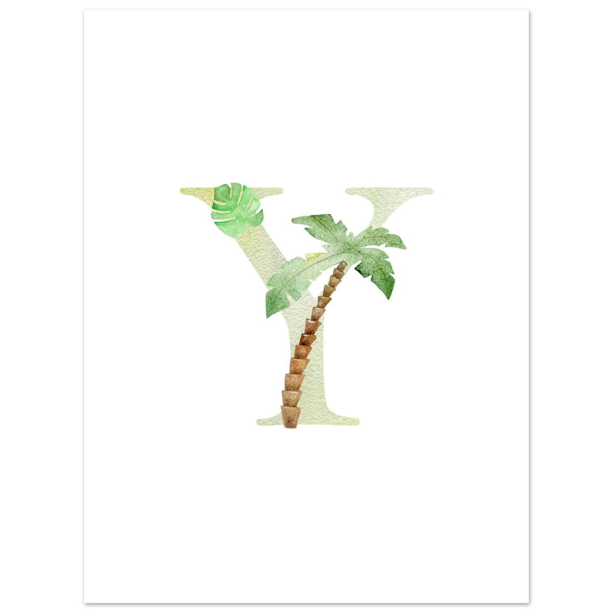Artfulprints Poster Letter Y kindernaam  - 30x40 cm - Meerkleurig