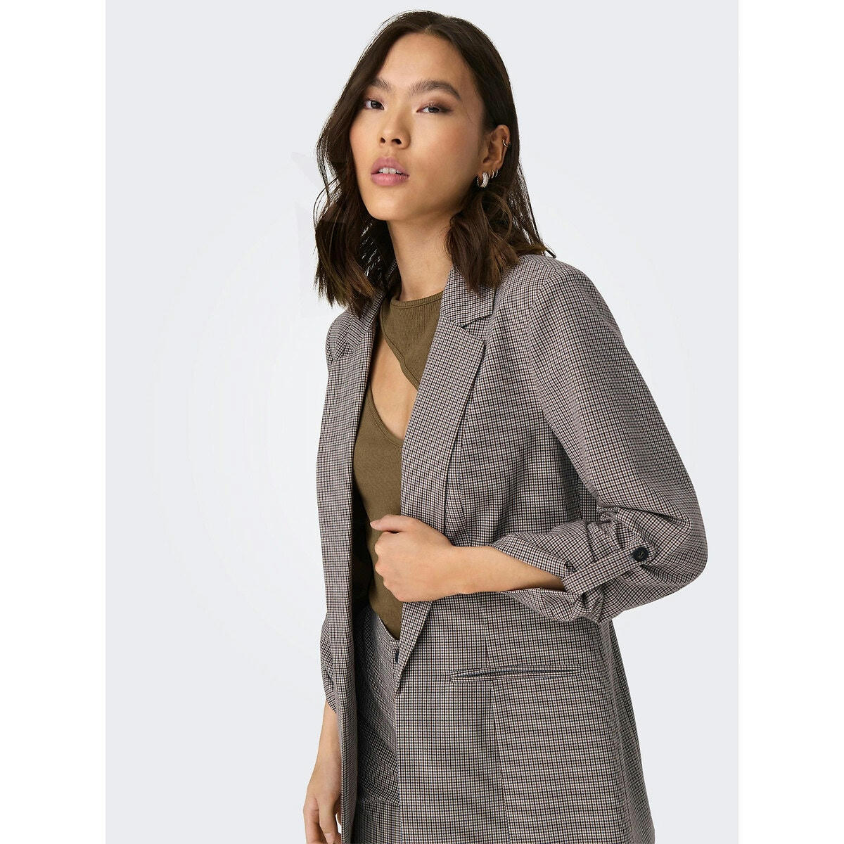 Blazer droit à carreaux