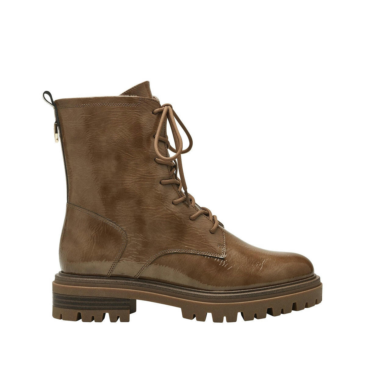 Boots vernies à lacets