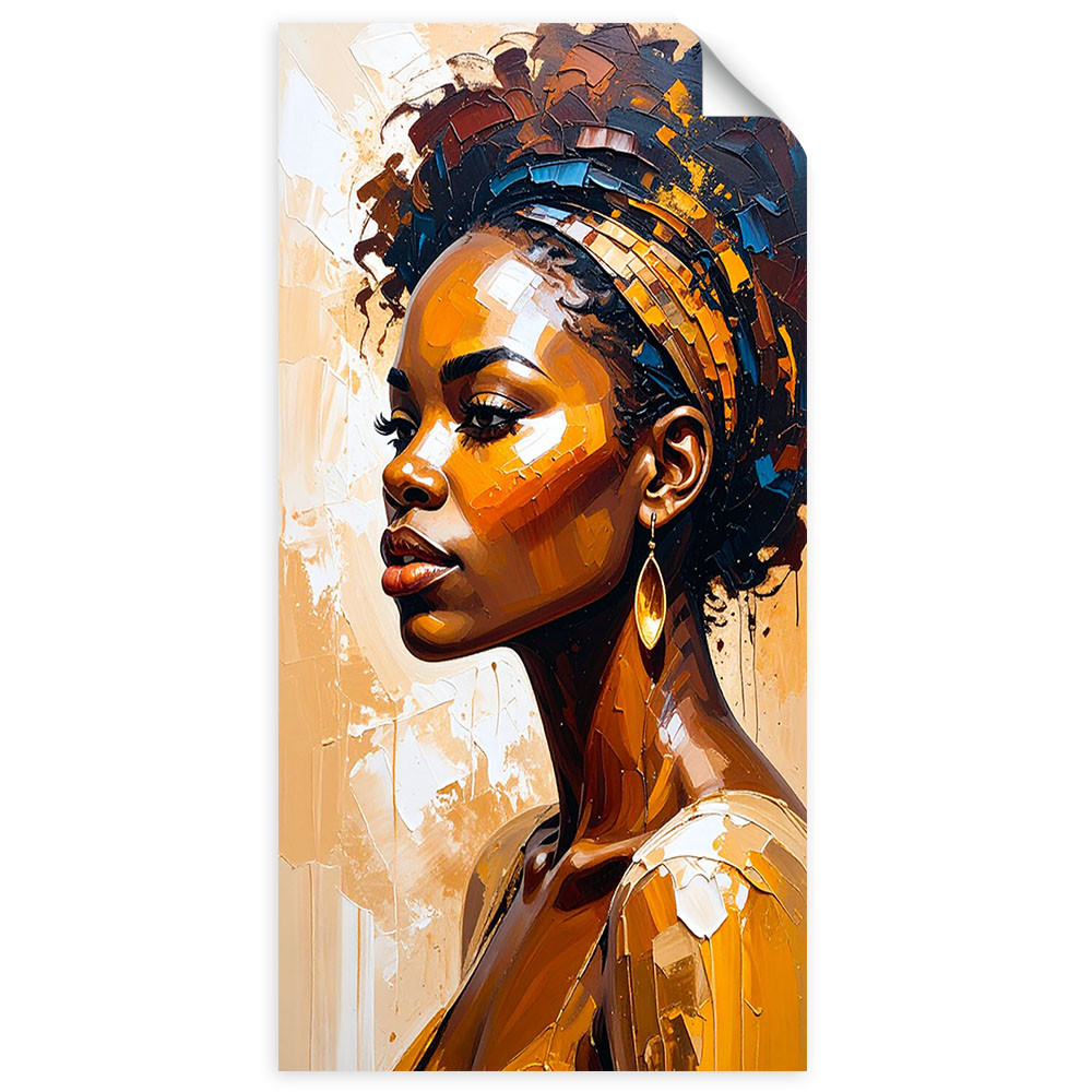 Naklejka na ścianęFeeby Portret afrykańskiej kobiety glamour 40x80