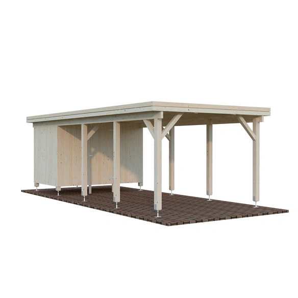 Carport »Karl«, Aufstellmaße BxTxH: 360 x 762 x 235 cm, unbehandelt, Holz