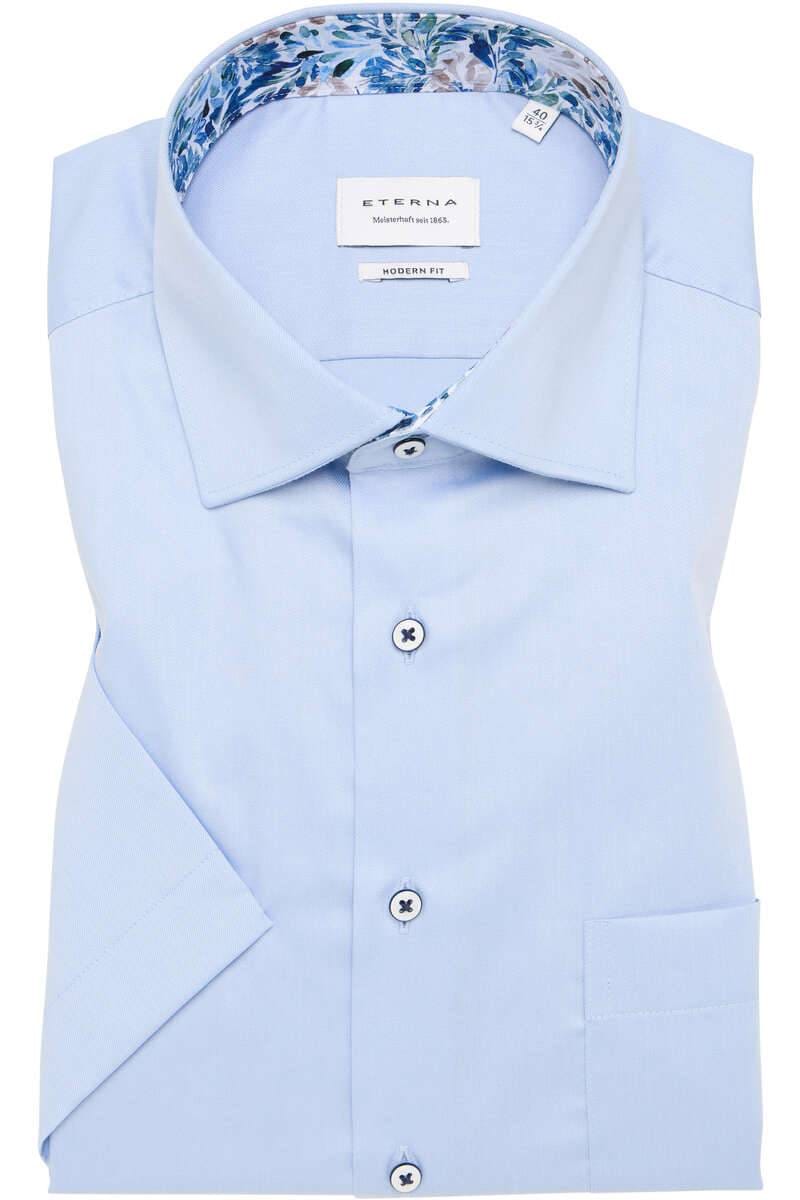 ETERNA Modern Fit Hemd mittelblau, Einfarbig